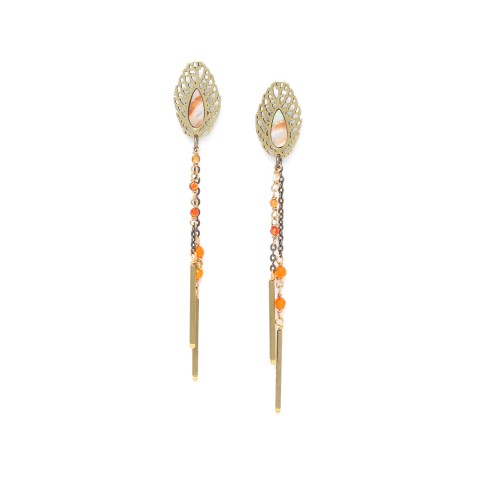 Серьги из агата и раковины 12--75627