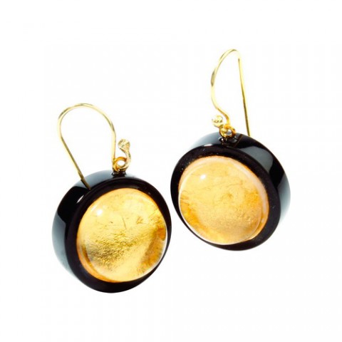 Серьги Zsiska - Twist cir gold black