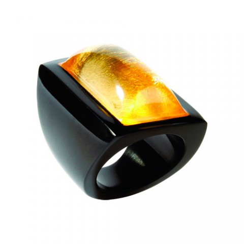 Кольцо Zsiska - Twist gold black L