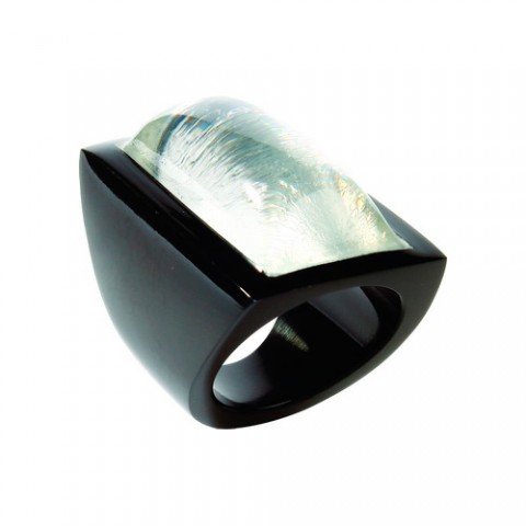 Кольцо Zsiska - Twist silver black L