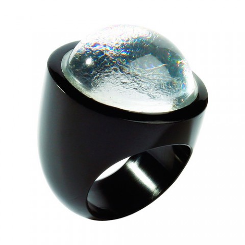 Кольцо Zsiska - Twist silver black sfera M