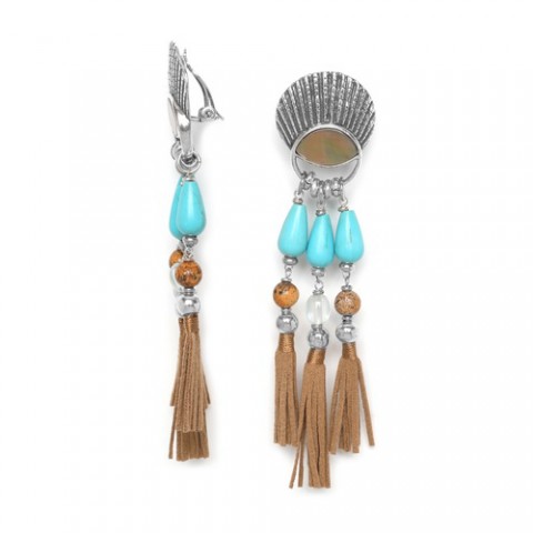 Клипсы из кокоса, перламутра и яшмы SURIGAO 11--74410