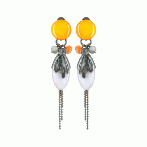 Клипсы из окрашенного нефрита ANTHRACITE orange top clips