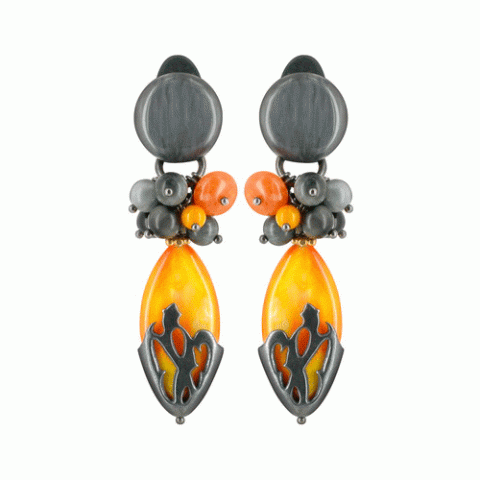 Клипсы из окрашенного нефрита ANTHRACITE gray top clips