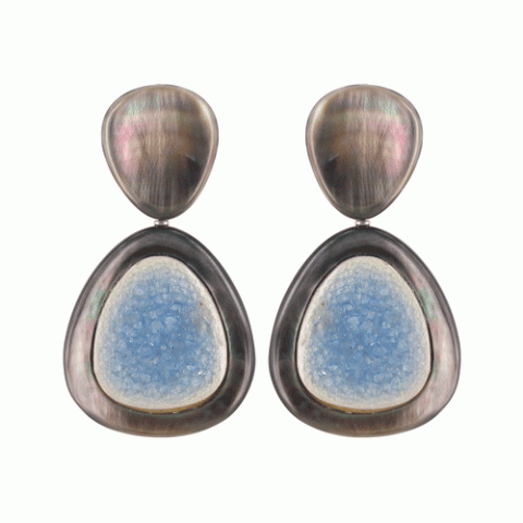 Клипсы из таитянского черного перламутра NOUMEA