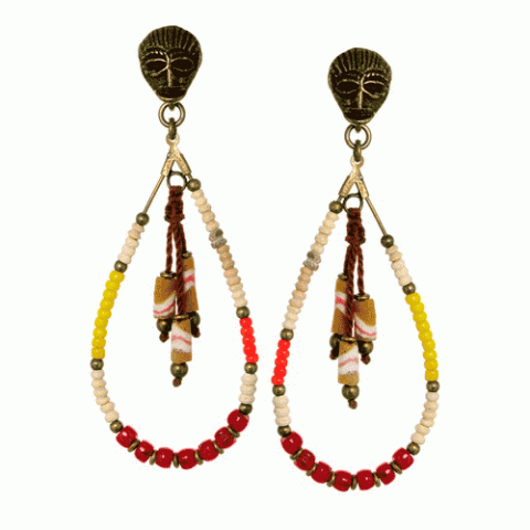 Клипсы из яшмы, агата, аммонита, коралла, горного хрусталя PROTECTIONS 11--19661