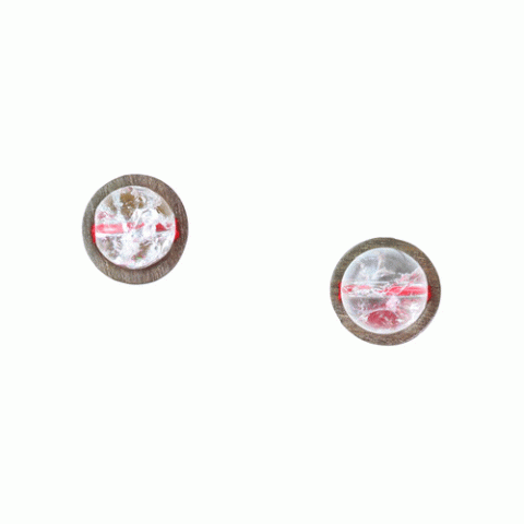 Серьги из кокоса, коралла, горного хрусталя и серого эбенового дерева ICELAND 12--34910