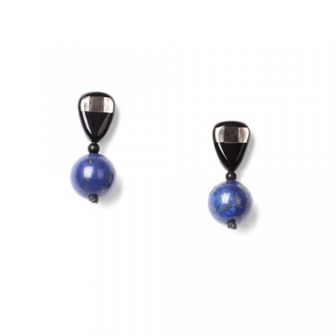 Серьги из ляписа лазури и черного перламутра DEEP BLUE 12--72065