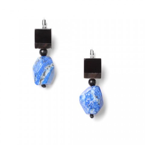 Серьги из ляписа лазури и черного перламутра DEEP BLUE 12--72066