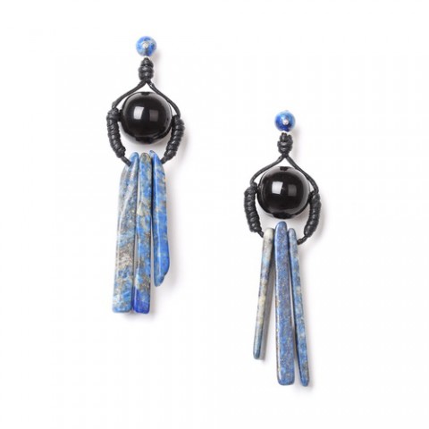 Серьги из ляписа лазури и черного перламутра DEEP BLUE 12--72070