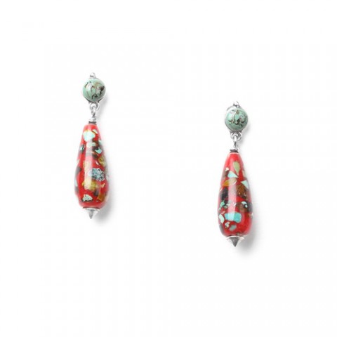 Серьги из тибетской и африканской бирюзы KATMANDOU 12--72273