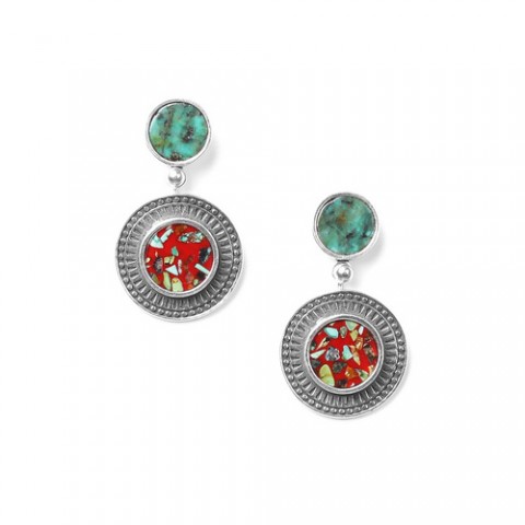 Серьги из тибетской и африканской бирюзы KATMANDOU 12--72275