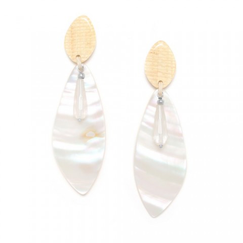 Серьги из жемчуга, розовой ракушки и горного хрусталя EL NIDO 12--74229