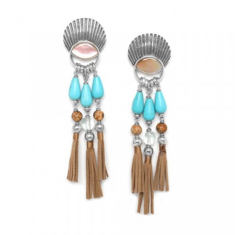 Серьги из кокоса, перламутра и яшмы SURIGAO 12--74410