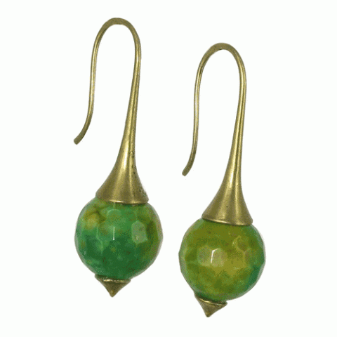 Серьги из бирюзы, змеевика, агата и коралла RAINFOREST 12--12021