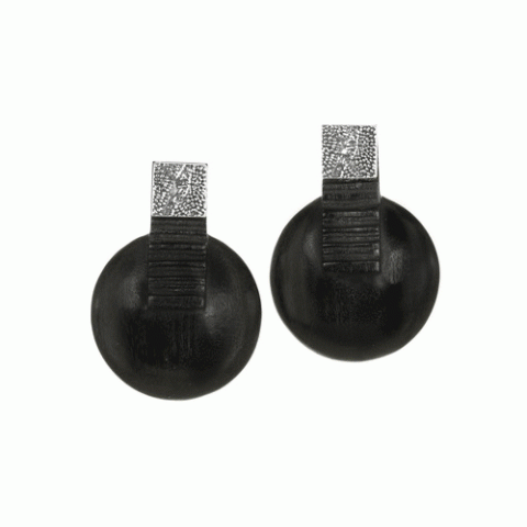 Серьги из горного кристалла и дерева Махогани PERPETUITY 12--12512