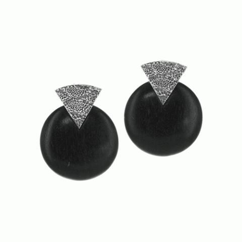 Серьги из горного кристалла и дерева Махогани PERPETUITY 12--12516