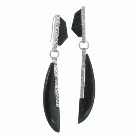 Серьги из горного кристалла и дерева Махогани PERPETUITY 12--12518