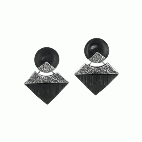 Серьги из горного кристалла и дерева Махогани PERPETUITY 12--12521