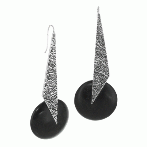 Серьги из горного кристалла и дерева Махогани PERPETUITY 12--12523