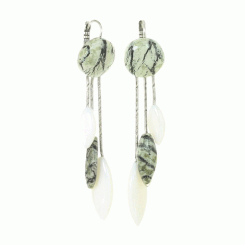 Серьги из морской раковины и камня Багио ELEMENTS 12--13099