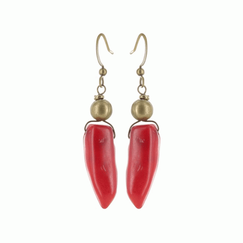 Серьги из коралла Ever Red little chili 
