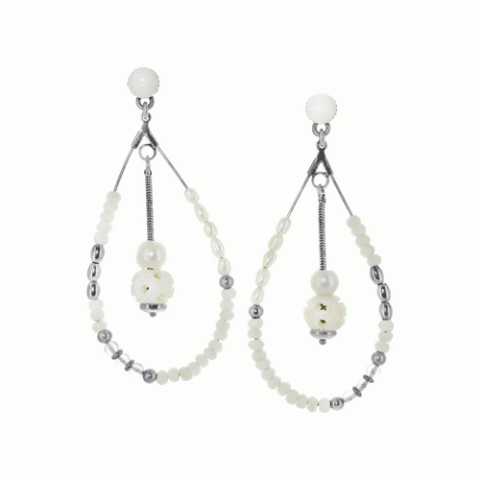 Серьги из жемчуга и горного хрусталя BLANCHE 12--19702