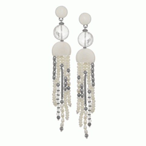 Серьги из жемчуга и горного хрусталя BLANCHE 12--19705