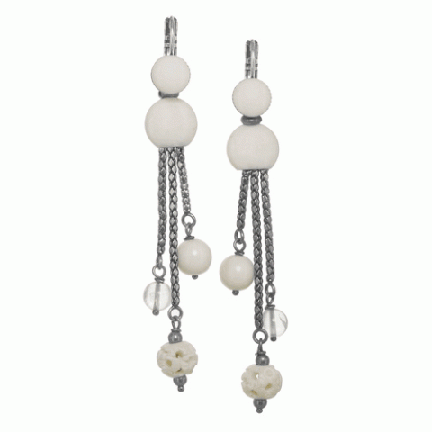 Серьги из жемчуга и горного хрусталя BLANCHE 12--19707