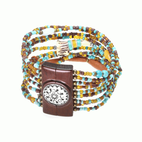 Браслет из янтаря, халцедона, яшмы и глины MANITOBA 13--28901