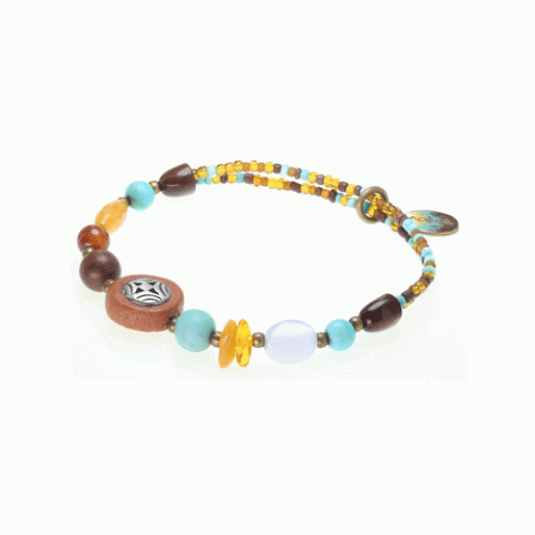 Браслет из янтаря, халцедона, яшмы и глины MANITOBA 13--28905