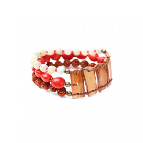 Браслет из агата, амазонита, лианы и рога BROCELIANDE 13--31151