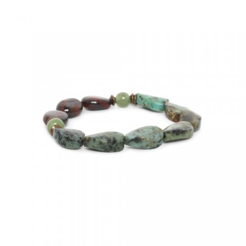 Браслет из тигрового глаза, бирюзы, зоизита и рутилита TARAWERA 13--32898