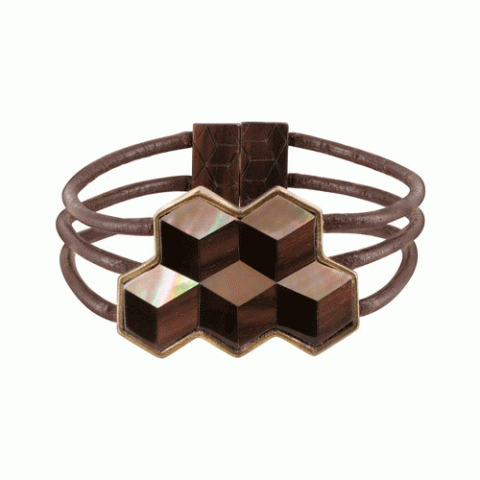 Браслет из перламутра и тигрового дерева ILLUSION podium bracelet 