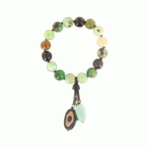 Браслет из агата и бирюзы CAPE VERDE round beads stretch 