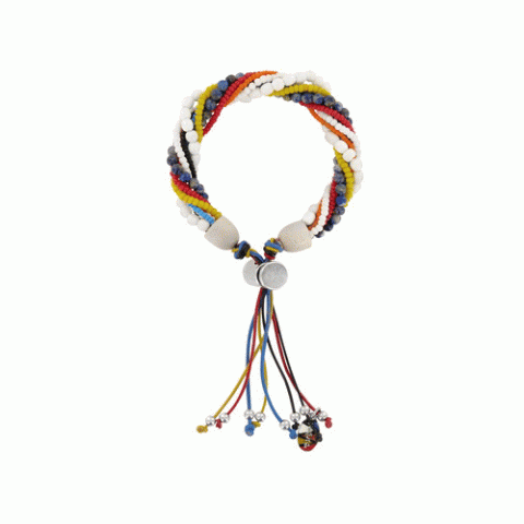 Браслет из ляписа, халцедона и коралла New Folk twisted