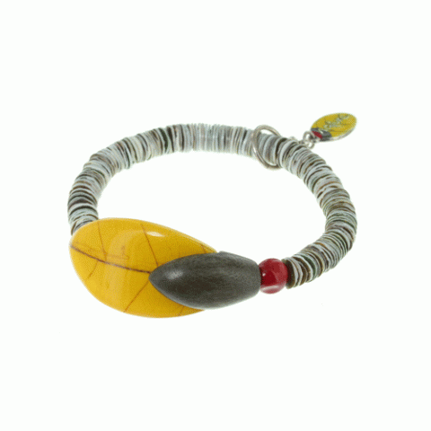 Браслет из коралла, сибукао и серого эбенового дерева ANDY 13--23741