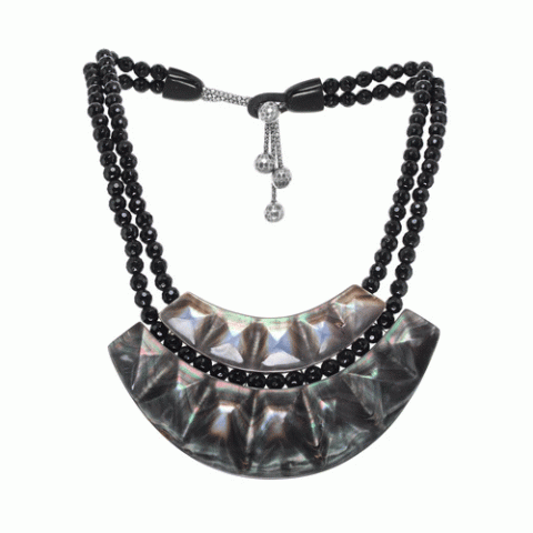 Колье из оникса и таитянского черного перламутра CLAIR OBSCUR 15--25891