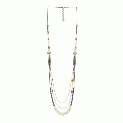 Колье из гематита, нефрита и розового кварца KAJIURA 15--26301