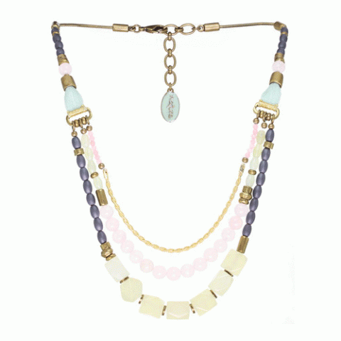 Колье из гематита, нефрита и розового кварца KAJIURA 15--26302