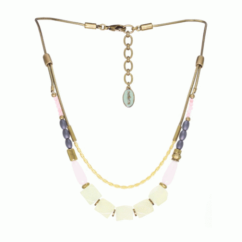Колье из гематита, нефрита и розового кварца KAJIURA 15--26303