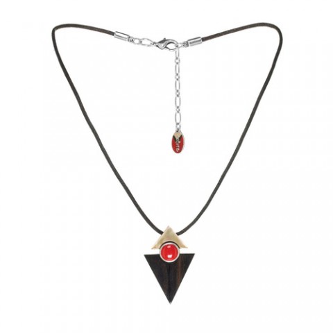 Колье из тигрового дерева, коралла и черного перламутра AMAZONE 15--26569