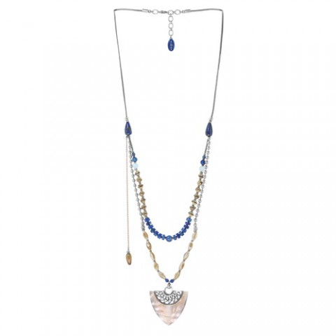 Колье из агата, говлита, ляписа и морской ракушки TAMILA 15--26651