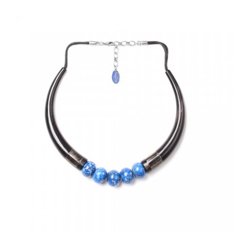 Колье из ляписа лазури и черного перламутра DEEP BLUE 15--27857