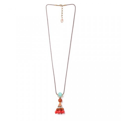 Колье из агата, амазонита, лианы и рога BROCELIANDE 15--27956