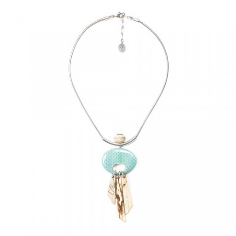 Колье из дерева Тамаринд и змеиной кожи TAHOE 15--40102