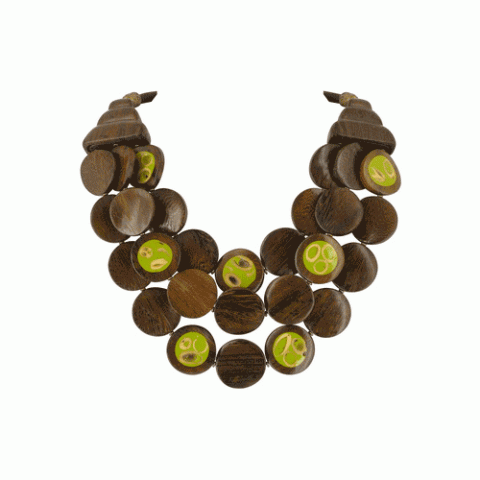 Колье из дерева роблес и семян гемелины WILD SIDE 15--19131