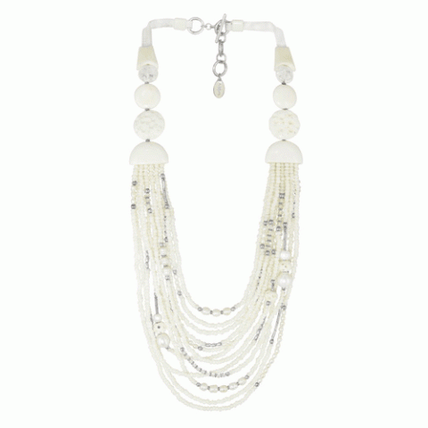 Колье из жемчуга и горного хрусталя BLANCHE 15--21961