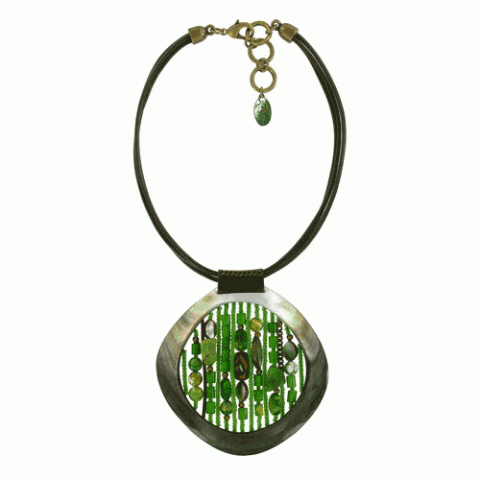 Колье из бирюзы, змеевика, агата и коралла RAINFOREST 15--22174