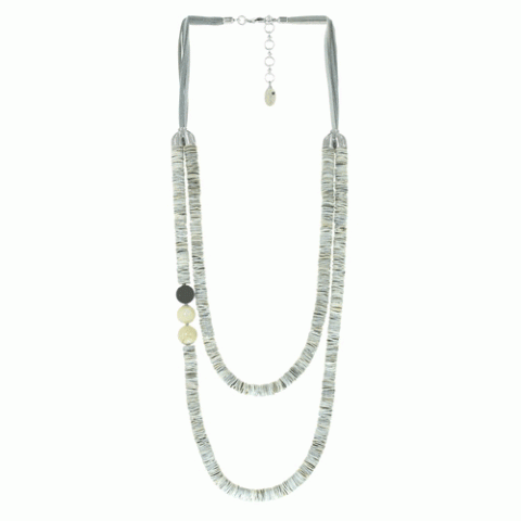 Колье из коралла, вулканического камня и морской раковины KAKUJI 15--22454